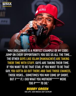 Bobby Green Instagram - Bobby Green feels fighters need to be taking more risk. #UFC300
