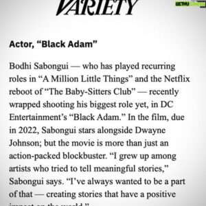 Bodhi Sabongui Instagram - Thank you @variety for including me in the 2021 Power of Young Hollywood Impact List. Link in bio. 

#variety #varietymagazine #BlackAdam