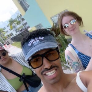 Boman Martinez-Reid Instagram - Miami   Our little bits 🤪🏝️🤸🏾‍♂️🌞⚡️🌈😜