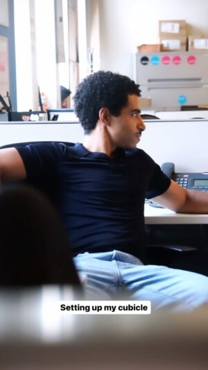 Boman Martinez-Reid Instagram - Me but I’m a new intern setting up my desk #MadeForTV