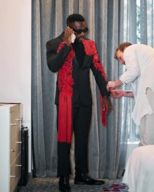 Bonko Khoza Instagram - Handmade by @masangobysiphosihle 
Styled by @thomvandyk