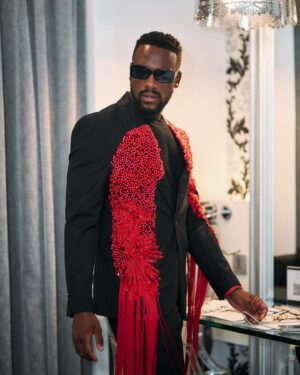 Bonko Khoza Instagram - Handmade by @masangobysiphosihle 
Styled by @thomvandyk
