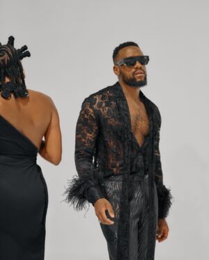 Bonko Khoza Instagram - BTS | Cover of @nounouche.online 19th Edition with @madlomo2 

Dressed by: @davidtlale 
📸 : @rageincproductions @cadapra.v