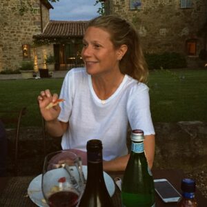 Brad Falchuk Instagram - This is the most beautiful woman of all time and today is her birthday.  We are all so lucky that she came into the world (but no one is luckier than me). Happy Birthday, Love.
PS - this is pretty much the most #Gwyneth pic I could find - it has pizza, red wine, her phone and that fucking perfect smile.