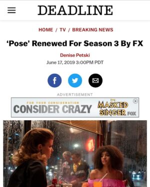 Brad Falchuk Instagram - Season 3! Thank you John Langraf and everyone at @fxnetworks @poseonfx #pose