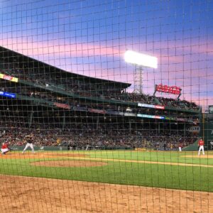 Brad Falchuk Instagram - Pretty night at #fenwaypark. @evanfalchuk and I realized our first game there was poncho day in 1976 or ‘77.  Neither of us still have the poncho.