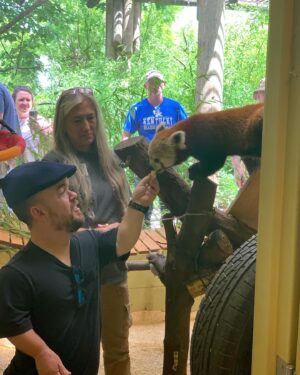 Brad Williams Instagram - Thank you to @ZooKnoxville for giving me a VIP tour before my show! It was awesome! Fed some red pandas, hung out with a 150 year old tortoise, and gave otters fish. The other patrons were probably staring at me like “they put the dwarfs in cages with the animals?”