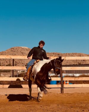 Brady Hepner Instagram - Go where you’re lookin, and look where you’re goin
•
📸- @danielocicero 
•
Thank you Ty for having me out to the ranch. A couple days of chaotic peace and a hell of a time to keep me in tune. Heels down