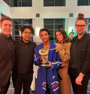 Brandon Perea Instagram - First timer… and we got the dubbbb! Thank you @saturnawards for honoring @nopemovie!! 🪐🏆