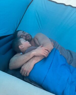Brant Daugherty Instagram - Camping was the best and I don’t even care that we missed the aurora because I got to cuddle my boy