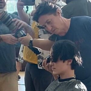 Braxton Alexander Instagram - Director David Gordon Green finishing up shaving my head after a scene with @jgavenwilde 🔥
-and w @iamemmashannon  #therighteousgemstones
-
*filmed July 2022
-
#hbo #roughhousepictures #davidgordongreen