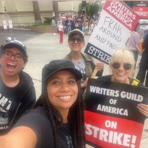 Brea Grant Instagram - I am so proud to be a WGA member. I am so proud of the long fight and the endless not giving up. 
I have been in SAG for many years and I remember the joy of receiving my SAG card in the mail.  I’ve only been in the the DGA and WGA for the last few years and I have been welcomed by members on the line with open arms ready to fight. They’ve been fighting for me for years and I’m ready to carry the fight for future writers. 
Collective bargaining is really where it’s at.