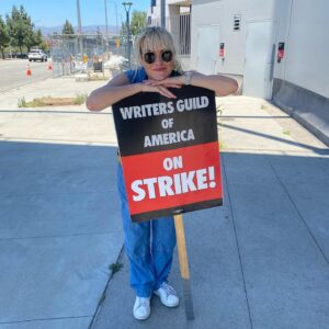 Brea Grant Instagram - I am so proud to be a WGA member. I am so proud of the long fight and the endless not giving up. 
I have been in SAG for many years and I remember the joy of receiving my SAG card in the mail.  I’ve only been in the the DGA and WGA for the last few years and I have been welcomed by members on the line with open arms ready to fight. They’ve been fighting for me for years and I’m ready to carry the fight for future writers. 
Collective bargaining is really where it’s at.