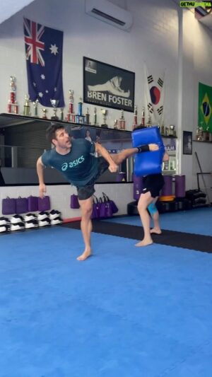 Bren Foster Instagram - Moving back kicks at the end of our session. No excuses, we got the last sets done. #training #martialarts #taekwondo #karate #backkick #kungfu #kickboxing #muaythai #mma #brazilianjiujitsu #bjj #savate #combat #health #fit #speed @elitemartialarts