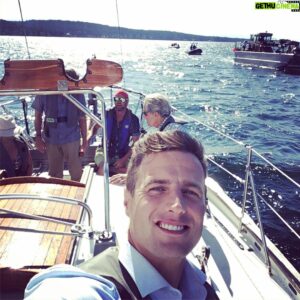 Brendan Penny Instagram - Probably the most relaxing day of filming ever for me. Just sailing around and hanging with buddies! @andrewfrancis604 @emilie.ullerup #chesapeakeshores @hallmarkchannel #sailinglessons