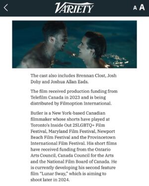 Brennan Clost Instagram - From Niagara Falls to Berlin and beyond! Loved working on this one 🎬🌊 Congratulations to the entire Cloudy Falls cast & crew