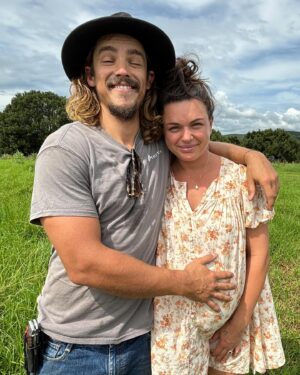 Brenton Thwaites Instagram - The eye of the storm. 
Me: have the baby already…
Her: PO. open your eyes for once in a photo…
#5. Five. One more than 4. F’n hell. So proud of you for being unapologetically you and a great mum/baby-maker! @chloepacey 
#6 will be a walk in the park. Kidding (unless you’re keen?) … 😉😎💪🏽🍷❤️