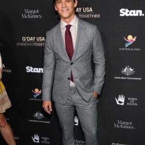 Brenton Thwaites Instagram - G’day USA. Thank you for the wonderful night!!!
@chloepacey and I had a great time. 
Thanks again @warrenalfiebaker for a tight suit. Really tight suit. 🍑 ;)
#gdayusa2020