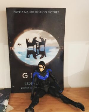 Brenton Thwaites Instagram - Mum’s bookshelf: 
Me: “Figurine and book don’t match”
Mum: “they could - Giver could teach Nightwing how to lead superhero’s into fighting evil”. 
Me: “totally. You should pitch it to the writers”.
Mum: “okay”.
#pleasedon’t 
#imaginethough #giverasthebat 
🤪