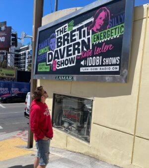 Brett Davern Instagram - On Sunset Blvd! This is very, very cool! THANKS to everyone who’s ever been a part of it. I’m grateful to @idobiradio for all the support over the years, we’ve only just begun! To listen to our show turn on idobi every weekday morning, live, or search @brettdavernshow wherever you find #podcasts ... here’s to at least 1000 more!