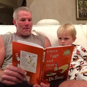 Brett Favre Instagram - My Grandson AJ reading me a bedtime story 😊👍