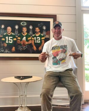 Brett Favre Instagram - Happy Draft Day! On this day 31 years ago my life changed forever. Dropping this new merch to raise money for my foundation Favre4Hope. Thank you for your support! Link in Bio and here ➡️ https://represent.com/store/brettfavre