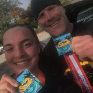 Brett Favre Instagram - Bre and I completed the Mississippi half marathon this morning and I couldn’t be more proud of her💪💪 old dad needs more #Copperfit