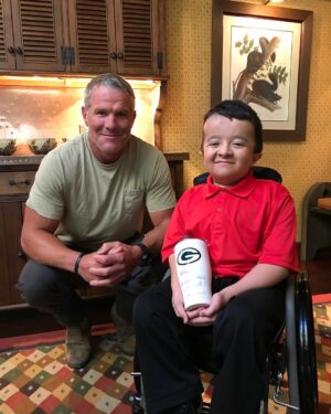 Brett Favre Instagram - Good to spend time today with @aleccco as we filmed a promotion for the @shrinershospitals East-West game in January.  Hope to see you there!