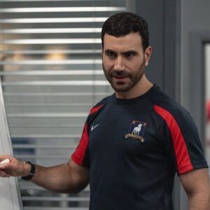 Brett Goldstein Instagram - Ted Lasso Episode 7 is out now on @appletv and it's written by Jane herself, the genius @phoebewalshx and it's a banger. No spoilers but judging by these pics, Roy takes his dog for a run, Roy, Beard and Ted try to play Sit, Lie, Stand and Roy does his best with ‘spider's bum’ in Pictionary. #tedlasso
