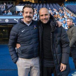 Brett Goldstein Instagram - Ted Lasso Ep 11 is on @appletv now, and is written by Special Boy @joekellyjk47 and it's a smasher. No spoilers but judging by these pictures, Keeley, Jamie and Roy go on a wildly out of character murder revenge mission, Ted and Pep have a cuddle, and Jamie tells Roy to pull his finger again. Do not miss this one! #tedlasso #appletv #wearenearlyattheend