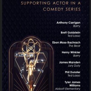 Brett Goldstein Instagram - Ahhhhhhhhh fxxx yeah! This is amazing! To be nominated once is insanity, twice is nuts but for this to be a hat trick feels silly and proof that we live in a simulation. It makes me feel incredibly lucky, especially when it’s in the company of genuine acting legends. What an incredible list to be on and, at long last, it is wonderful to see my fit boyfriend and extraordinary talent @phildunster be added to that list. Thanks as always to Jason Sudeikis, @vdoozer, @brendanhunting and @joekellyjk47 for inviting me onboard. I’m nothing without them and my fellow Greyhounds and the pure light that is @junotemple and the queen of our hearts @hannah_waddingham. What a ride this whole Lasso train has been, filled with magic. Thank you @televisionacad for making life a dream. I’m moved as fxxx.