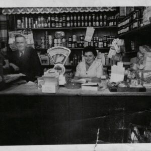 Brian Cox Instagram - My Dad and sister Irene in his shop at 19 Charles Street ( now demolished. This was taken in 1954. The year before my father passed away. Memories?
I was 7 about to be 8!