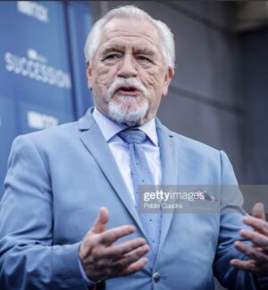 Brian Cox Instagram - Succession season four premiere in Madrid.

Suit by @paisleyandgray 
Shoes by @timberland 
Watch by @cartier 

Styled by @modur_style