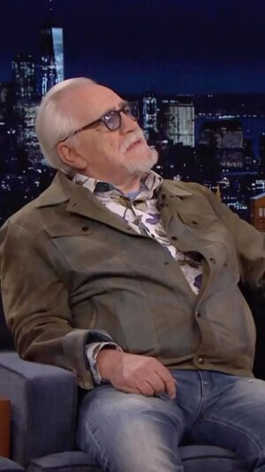 Brian Cox Instagram - @Coxusa addresses his recent comments about method acting in his new Master Class. Repost #FallonTonight

Styled by @modur_style 
Hair & M/U by @loriyoungmakeup 

Leather shirt & shoes by @savas 
Denim by @paisleyandgray 
Shirt by @treffortshirts 
T-shirt by @vince