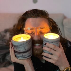 Brian David Gilbert Instagram - i made these candles AND i made the jars they are in, which means i’m no longer going to spend a ton of money on candles like foolish, younger brian in pic 2, and instead i’ll spend a ton of money AND time on candles in fancy self-made jars. i’ve evolved 🕯️