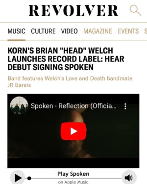 Brian 'Head' Welch Instagram - Thanks for the love  @revolvermag @consequenceofsound1000 @blabbermouthmusic @theprpmetalnews 
And many others 🔥
@spokenofficial @dose_of_adolescence @xovrrecords