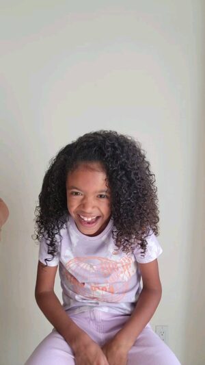 Brian J. White Instagram - It's all fun and games until that Denman brush comes out (which she always tries to hide from me when it's time to detangle). 🙈

#curlykids
#naturalhair
#denmanbrush