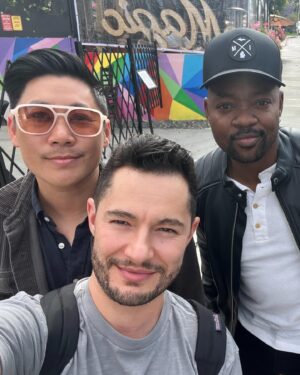 Brian Michael Smith Instagram - West Hollywood Pride with these guys was an absolute blast this weekend.❤️🏳️‍⚧️🏳️‍🌈

Spending time with fellow trans men always fills me with joy and seeing what these people have achieved should give hope to trans masculine folks everywhere. 😊

Check out @the_brianmichael @ileosheng and @leoneliaswu and give them a follow.❤️

#trans #transmen #men #lgbt #pride #hooe #love #weho #la #weekend #wehopride