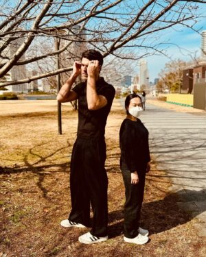 Brian Patrick Flynn Instagram - Lessons in scale and proportion, from Japan. Nao is 5’0, and I am 6’5. We have to project our voices up and down to one another nonstop. Also, when you greet someone here, remember to say konichiwa, not sayonara. Sayonara means goodbye whereas konichiwa means hello; the reason I’m aware of this is because I’ve been doing them both wrong in taxis for nine days. I know, I had ONE job. FML.