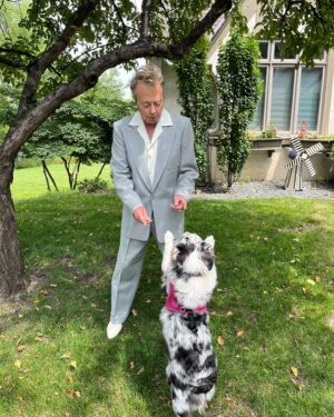 Brian Setzer Instagram - Yumi approves of the more American rockabilly look. The suit is an early 1950s suit that I found in San Diego, before all the online sites. White silk shirt is another fantastic Ray Brown, with pearl buttons. White ostrich cowboy boots by Laredo.
Sterling silver belt by legend of Texas. The only real expensive piece on me is the belt, the rest was pretty reasonable. Come on guys, get off the couch and make an effort! You gotta hunt for this stuff! See you soon, Brian.😀🎸🏍️