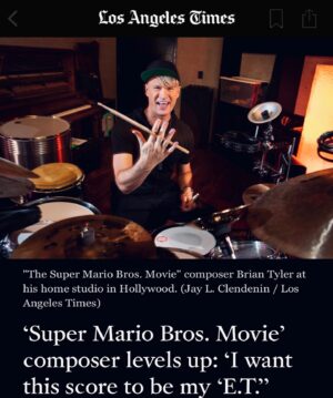 Brian Tyler Instagram - LA Times today! So grateful! Check out the full story on LATimes.com or grab yourself an old school newspaper! @latimes #latimes  #supermariobrosmovie #supermariomovie #nintendo #bowser #princesspeach #supermario #illumination