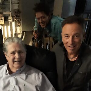 Brian Wilson Instagram - Bruce Springsteen would often visit Brian when he played at the Count Basie Center for the Arts in Red Bank, NJ. Here’s Brian, Bruce and Blondie Chaplin backstage in 2015.

@springsteen
@officialblondiechaplin
#redbank
#newjersey
#backstage
#2015
