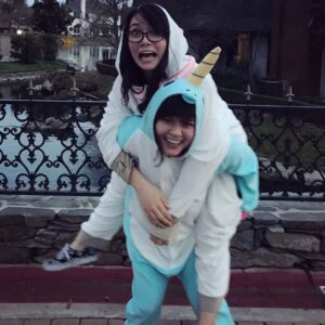 Bridgette Dunning Instagram - I got a Unicorn onesie for Christmas! @mewbert Thank you, I love it 😂🦄💕💕 #feelingmythical #feelingmyself #christmas2018