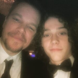 Britain Dalton Instagram - Inside the Golden Globes 'after-party' with this guy ... "How you like them apples!!" #actorslife @goldenglobes #mattdamon