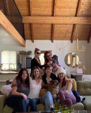Brittany Allen Instagram - @scrambledmovie premiered this weekend at @sxsw ! I wasn’t able to attend but here are some moments from scoring ….
Exporting the final stems, with a darling little dude on my lap.
Finishing the last few cues at many months pregnant.
The incredible team led by @leahmckendrick celebrating the premiere!! 
The hair I had done by @kaylacasee at @hairlosangeles for the premiere - at least I got this shot bc I rarely have time to do my hair these days 😵‍💫
And the early days of my friendship with Leah. 

It’s a special thing to see friends pursue their art / tell their stories / be badass and fierce and brave in getting their work made bc damn that is not an easy feat. And to create alongside them is very cool. Thank you Leah for bringing me along for the ride. Congrats to the whole team!!