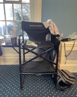 Brittany Allen Instagram - Had the great fortune to be a part of a very fun show the last few months, on the other side of the camera again, as Annabelle in @netflix ‘s upcoming #Grendel . Sometimes characters come along and you just understand them right away and think to yourself how much fun it would be to inhabit them, and in this case, I got the chance to. It’s been a pleasure working with the entire cast, crew and creative team. Very grateful and can’t wait for everyone to see it! 

(Second photo documents my hoarding/nesting style perfectly, captured when, upon returning to the green room, I noticed every other chair was tidy and bare, except for the one I sat in.)