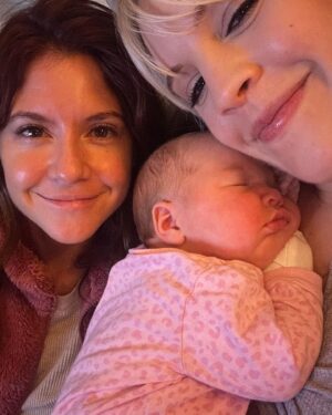 Brittany Underwood Instagram - I’m absolutely obsessed. One of my absolute favorite humans @krisalderson …created a whole entire other human…with another one of my favorites @crousore and I…could not…get…enough of her. She already has such a funny little personality and cracks us all up. 

So grateful I got to be there for some firsts, her first time rolling over, her first bday (one month lol) celebration, just so special. 

Had the best time meeting this little nugget. Kristen, you are already SUCH an amazing mother and I’m so insanely proud of you. From playing your best friend during your on screen teen pregnancy with Hope to being there for you to actually have your first child is so insane to me. You’re a rockstar. And Taylor, you are the best dad already. Love you guys so much. Already counting down till I can see you all again! And special shout out to @kathy_alderson who is just an absolute powerhouse of a mommy, granny and friend that always makes me feel the most at home and the most loved 💘💘💘what a special family. I’m so blessed. 

#onelifetolive #starrandlangston