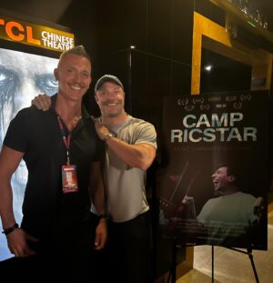 Brock Yurich Instagram - I’m so proud of my friend @samsmcconnell and his magnificent Documentary “Camp Ricstar” following a musical camp designed for people with disabilities and their siblings. I was so moved and touched by the heart and soul that went into this project, and the vulnerability of everyone involved. 
And I’m lucky enough to get to meet one of the stars, David ❤️ i told him we need to swap mustache care tips 
#campricstar#documentary#filmfestival