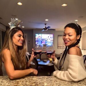 Brook Kerr Instagram - Cheers to 2021! Reunited with my boo @lindsaynhartley to ring in the new year! 🎉🎊✨