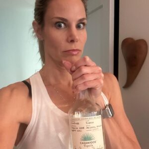 Brooke Burns Instagram - When this little one has a double ear infection, daddy’s in surgery, and the upstairs toilet leaks thru into the kitchen ceiling…send more @casamigos STAT!!!
Anyone else having one of those days?? 😳
#whataday #casamigos 
#tequila #momlife